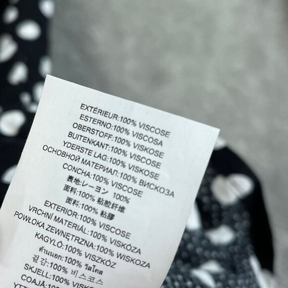 Michael Kors Black Polka Dot Long Sleeve Square Neck Peplum Top L 100% NWT 1423 - Picture 4 of 8